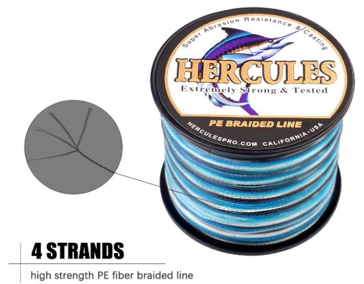 Details about   Hercules 30lbs 4 Strands PE 500M 547 Yards Braided Fishing Line Multi-color Fish 